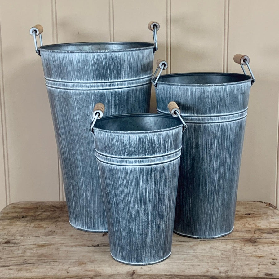 Distressed Metal Vase with Handles - Sold Singly - 25cm - The Cooks Cupboard Ltd