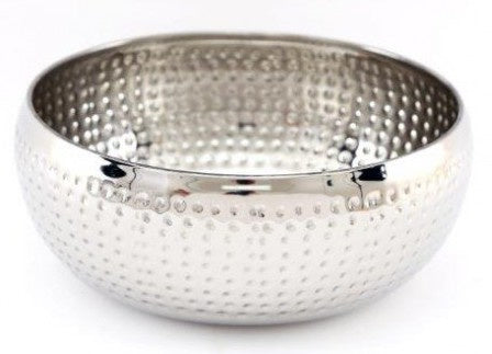 Silver Hammered Metal Bowl - The Cooks Cupboard Ltd
