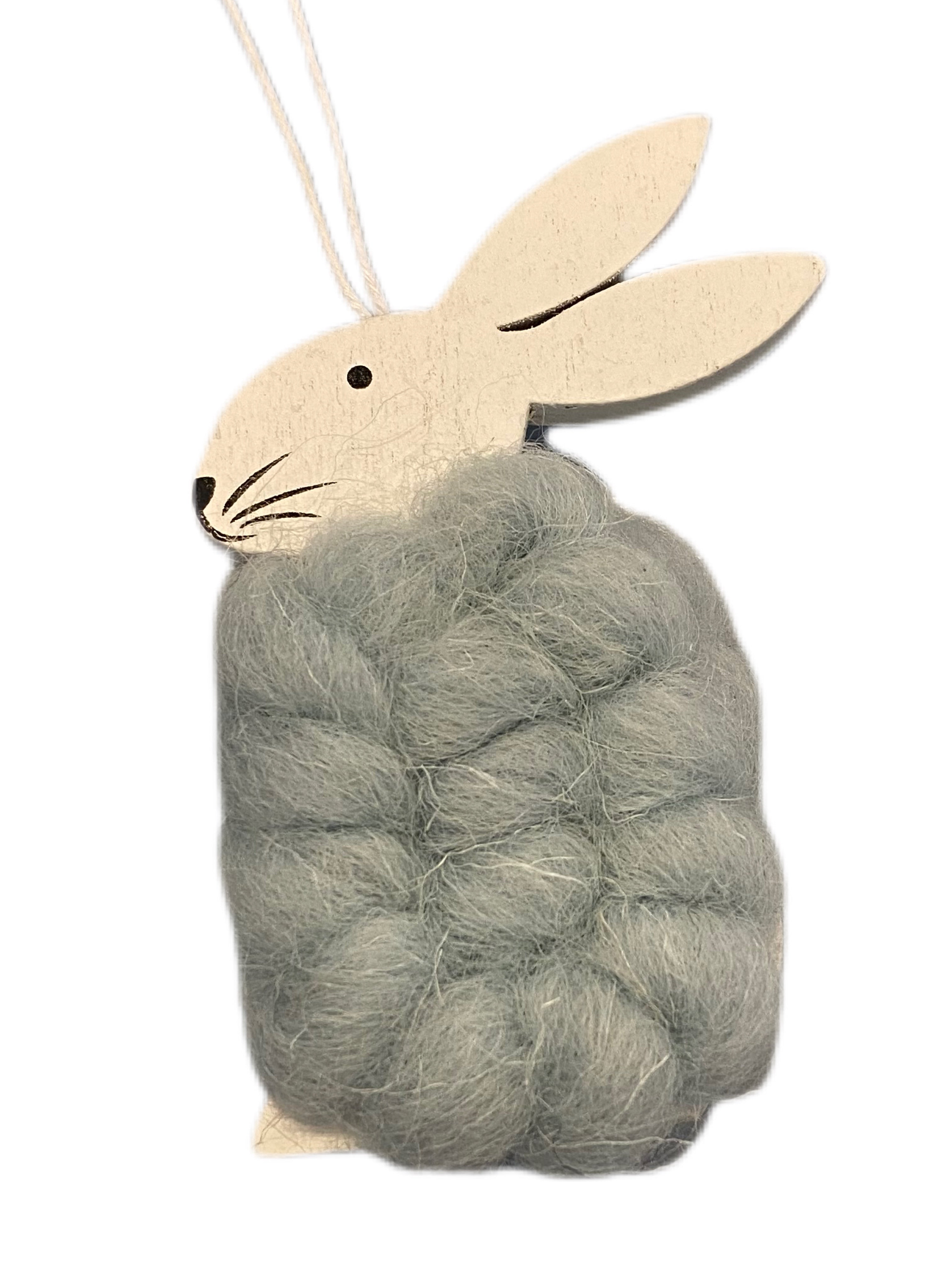 Easter Fun Woolly Hanging Blue Bunny - Kate's Cupboard