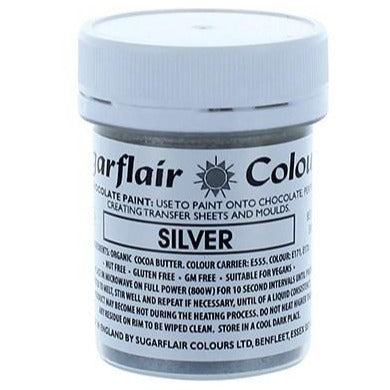 Sugarflair Oil Based Chocolate Colouring Silver Colour / Paint - The Cooks Cupboard Ltd