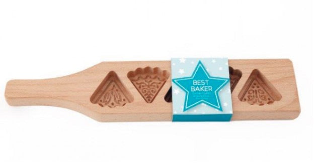 Wooden Paddle Style Cookie / Biscuit Mould kates cupboard