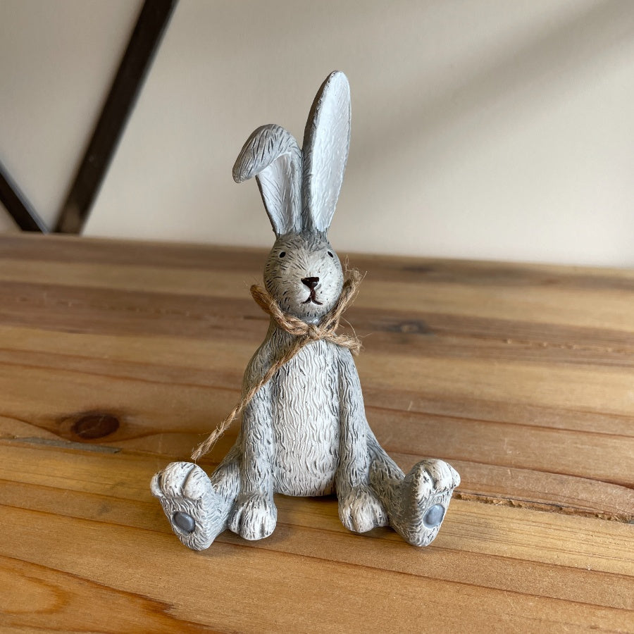 Sitting Rabbit / Hare Grey Toned Decorative Ornament