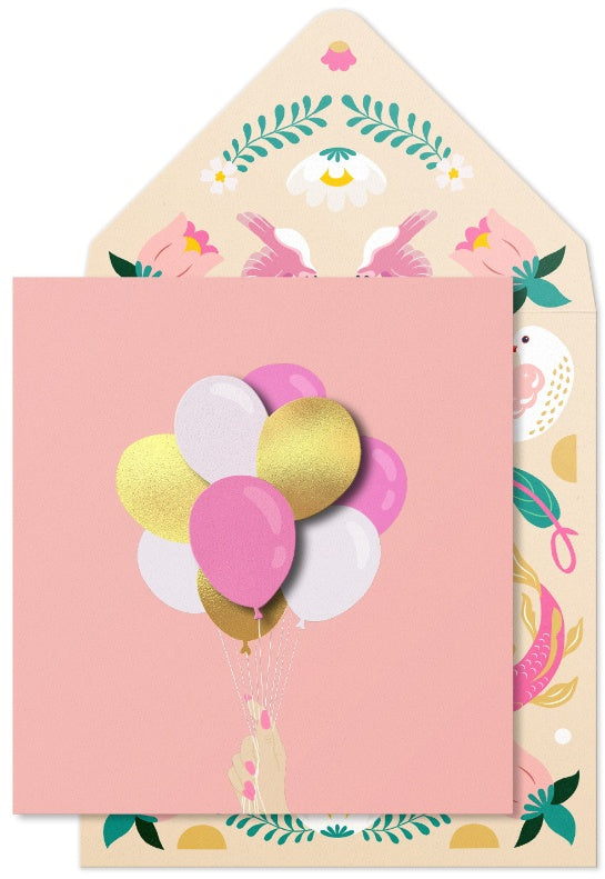 Greeting Card with Envelope - Bunch of Balloons