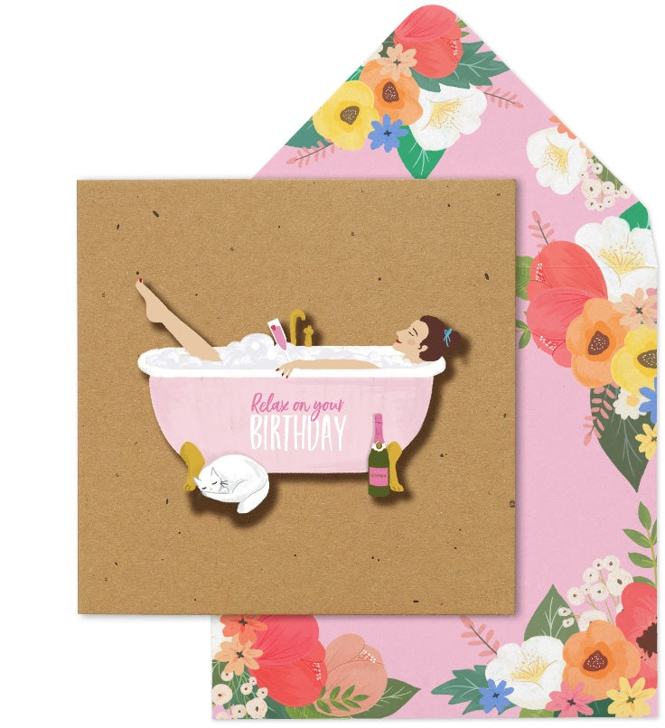 Greeting Card with Envelope - Relax On Your Birthday