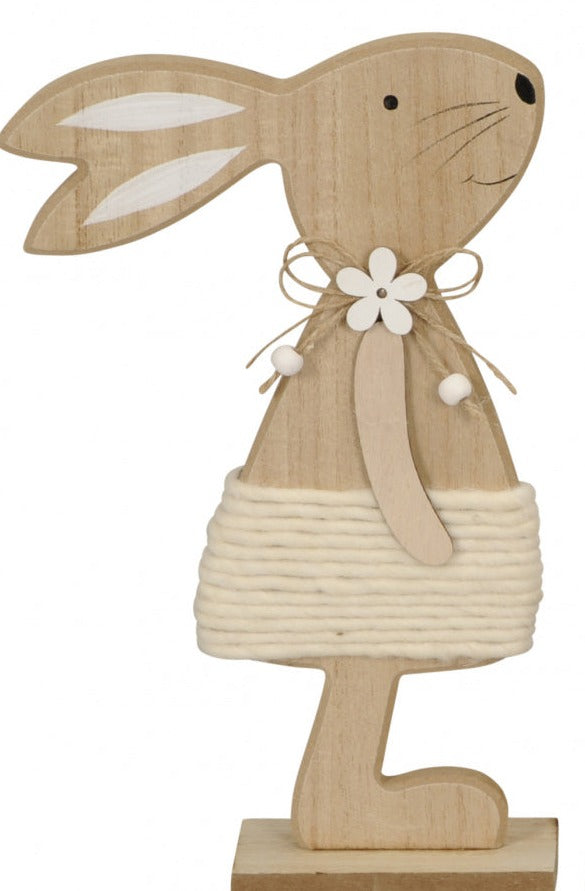 Standing Wooden Decorative Bunny Rabbit Ornament