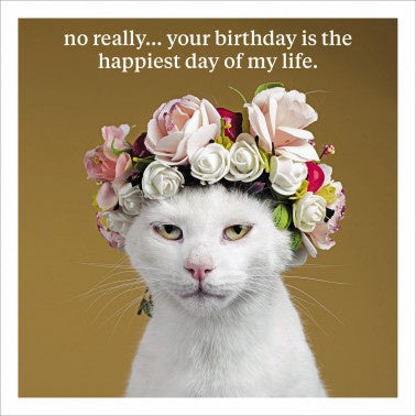 Greeting Card with Envelope -  no Really ... your Birthday is the Happiest day of my Life