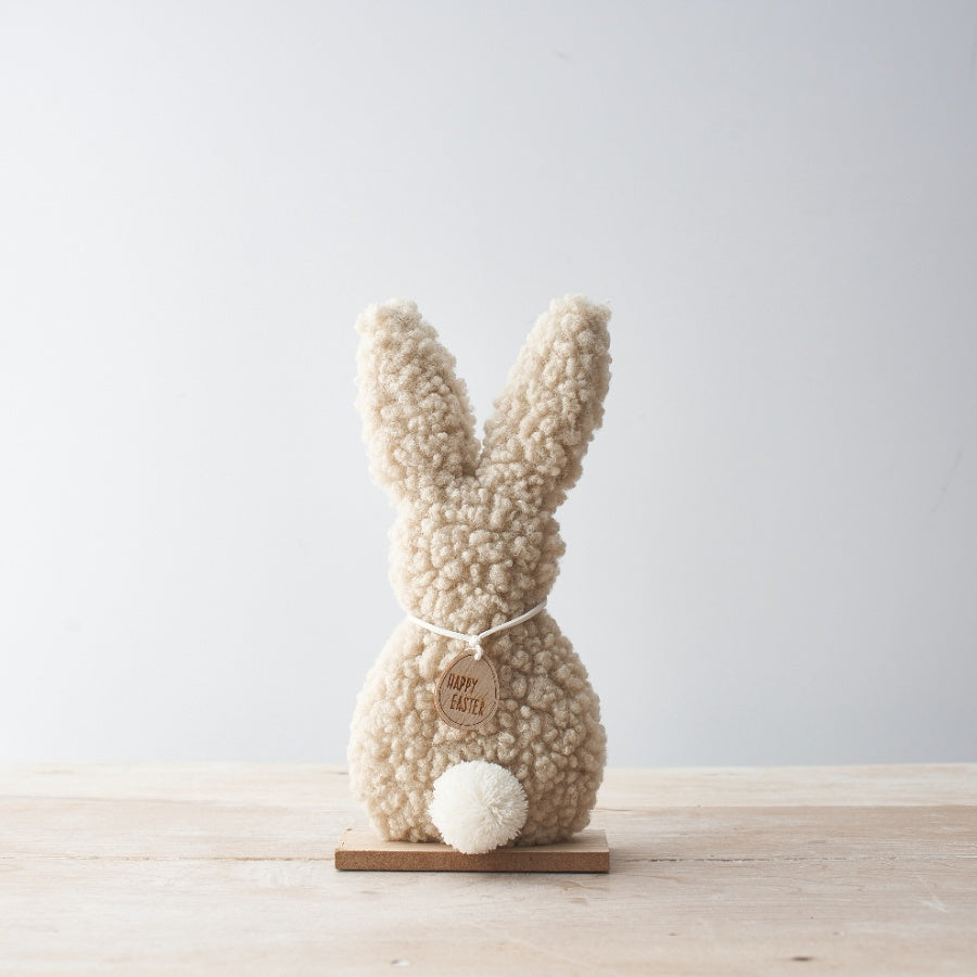 Fluffy Sherpa Easter Bunny Rabbit Spring Decorative Figure