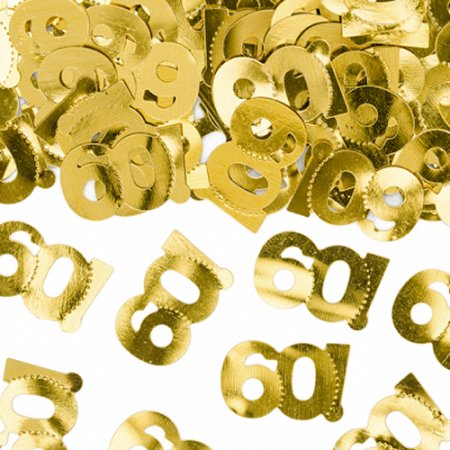 Gold Age 60 60th Birthday Metallic Table Confetti - Kate's Cupboard