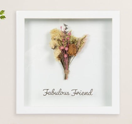 Fabulous Friend Box Frame Dried Foliage Flower Decorative PlaqueFabulous Friend Box Frame Dried Foliage Flower Decorative Plaque