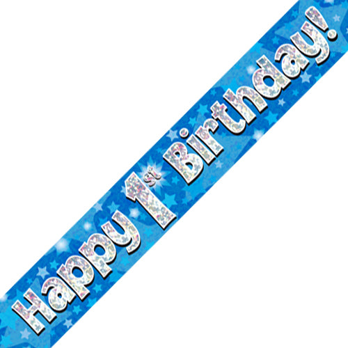 1st Happy Birthday Blue Banner - 2.7m - The Cooks Cupboard Ltd