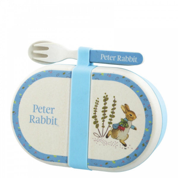 Peter Rabbit Bamboo Snack Box with Cutlery Set - The Cooks Cupboard Ltd