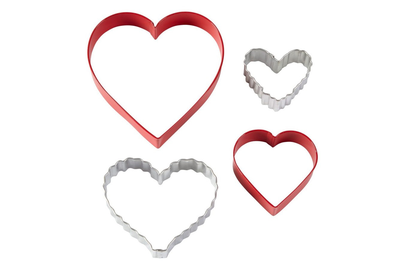 Wilton : Coloured Metal Nesting Cutters - Love Hearts - Set of 4 - The Cooks Cupboard Ltd