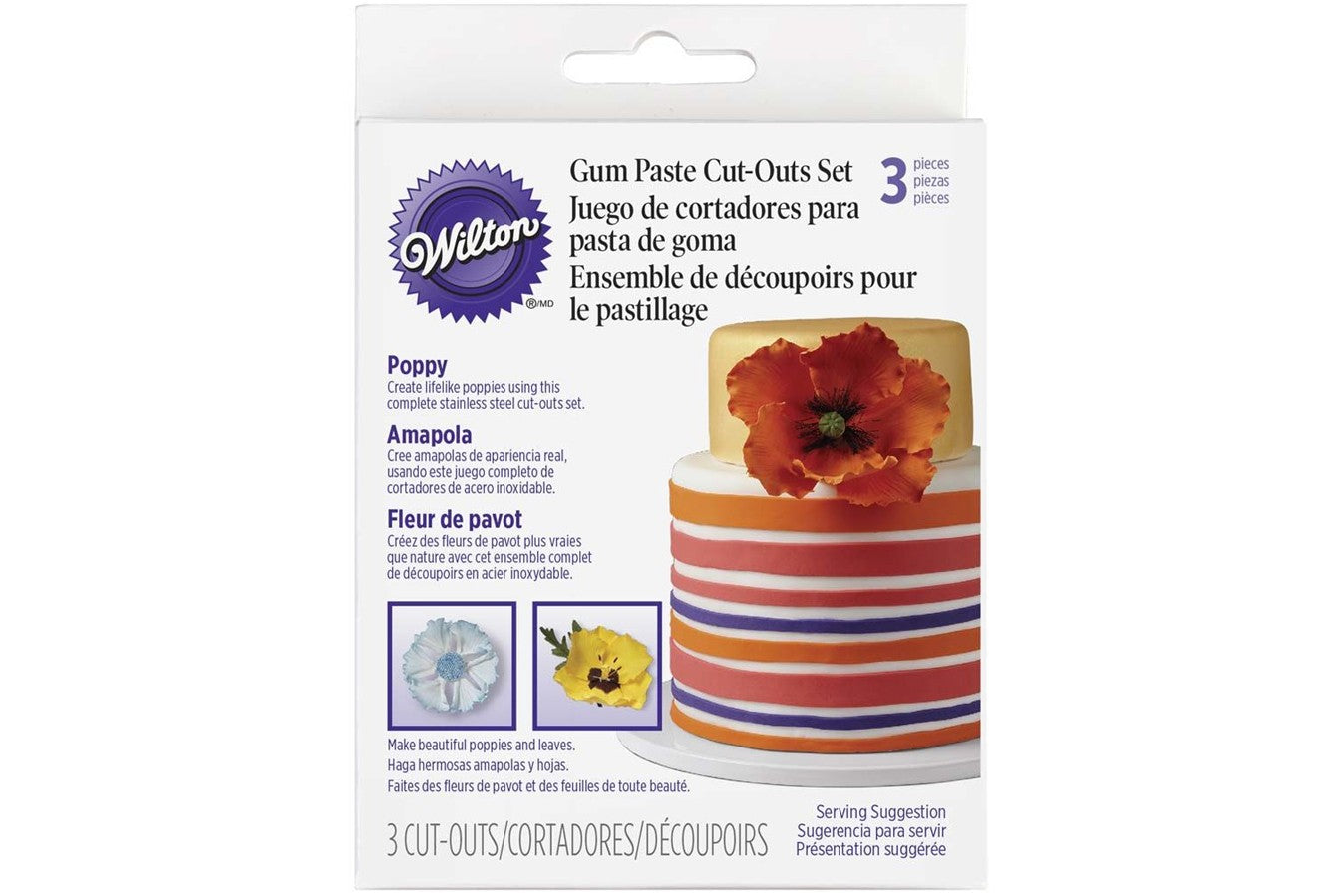 Wilton Gum Paste Cutter Set Poppy - The Cooks Cupboard Ltd