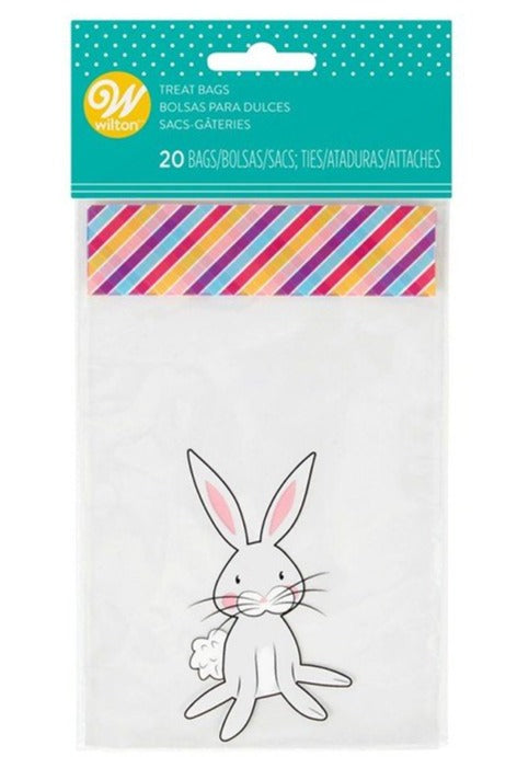Wilton easy Bunny Treat Bags with Ties Pack of 20 - The Cooks Cupboard Ltd