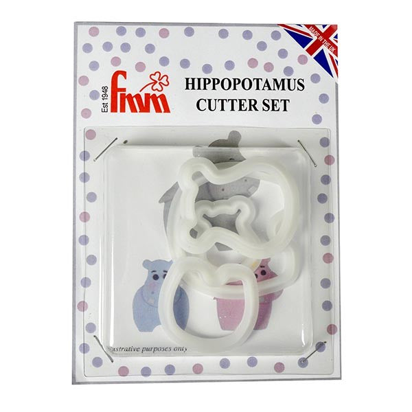 FMM Hippopotamus Mummy & Baby Cutters - Set of 4 - The Cooks Cupboard Ltd