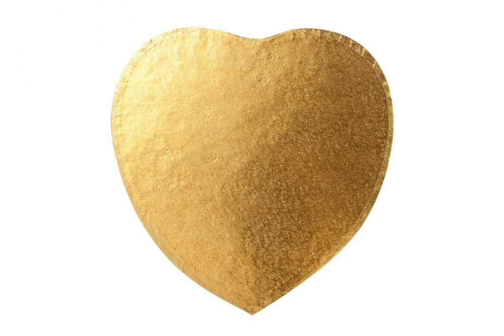 8" Heart 12mm Cake Drum Board - Gold - The Cooks Cupboard Ltd