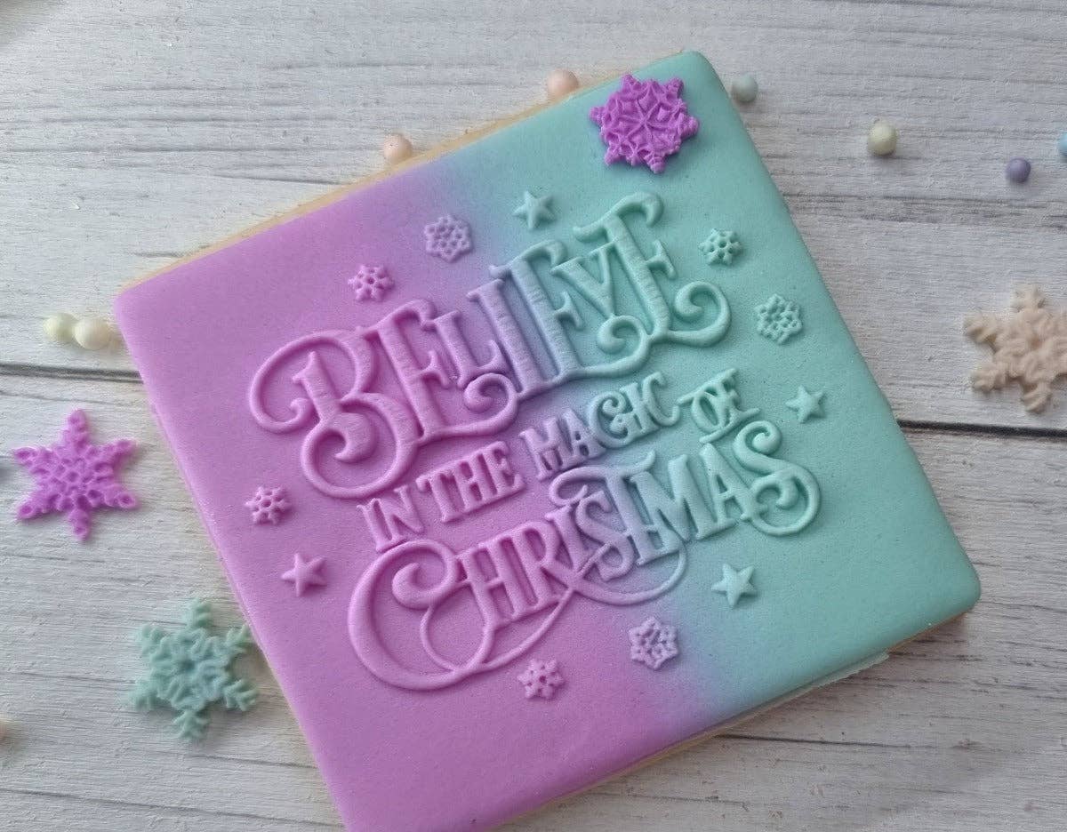 Make & Fun Believe in the Magic of Christmas Cookie Fondant Embosser