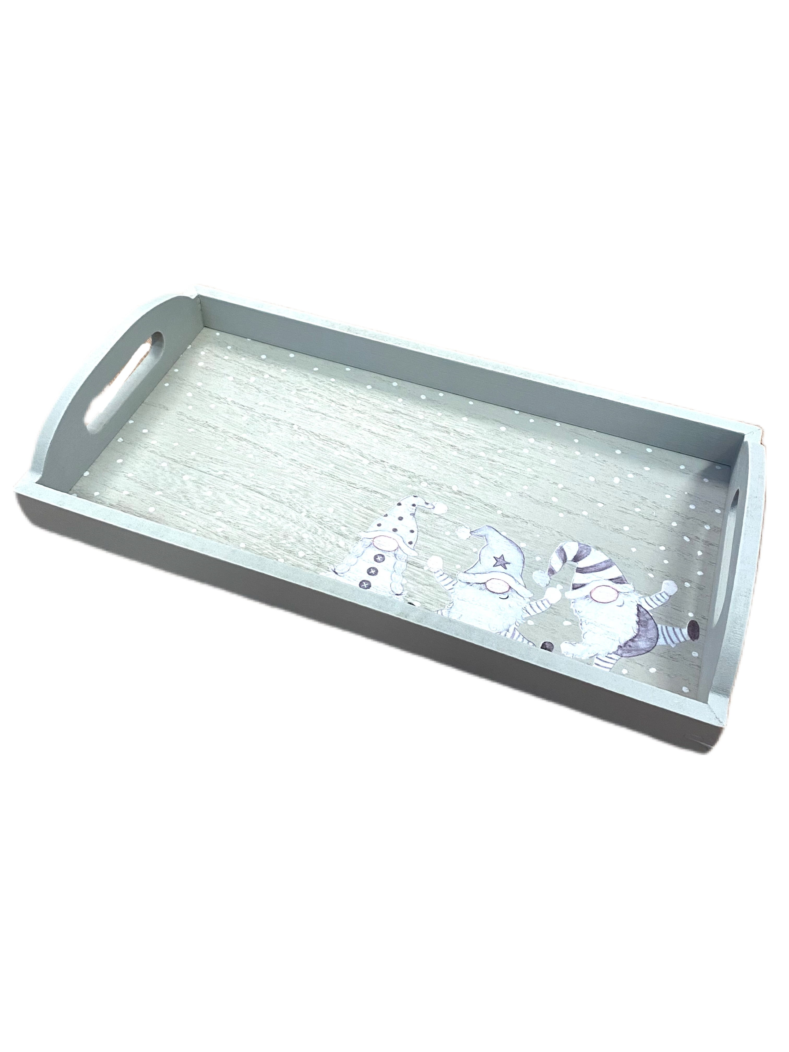 Grey Wooden Christmas Gonk Decorative Tray - Kate's Cupboard