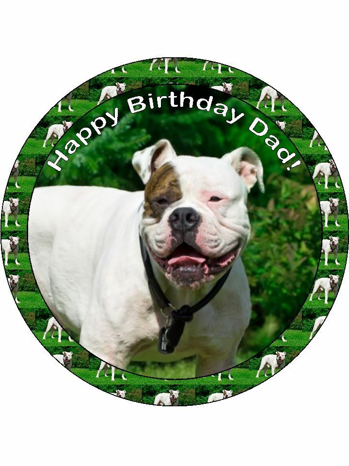 American bulldog old time Personalised Edible Cake Topper Round Icing Sheet - The Cooks Cupboard Ltd
