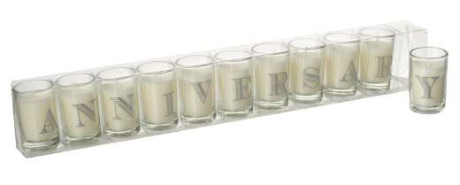 Anniversary Candles Gift Set - Silver Letters - The Cooks Cupboard Ltd