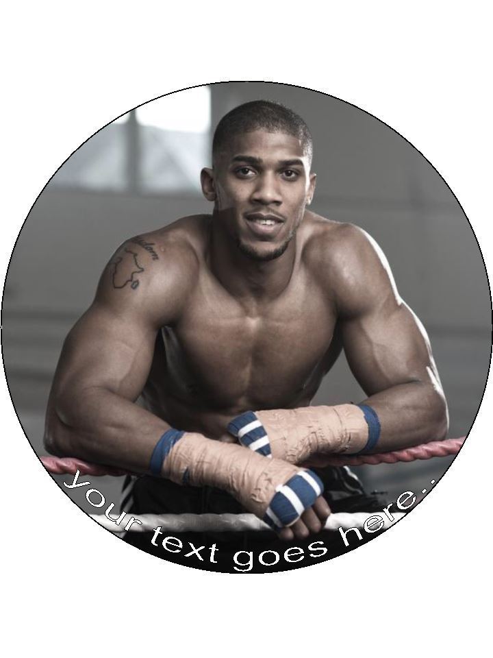 Anthony Joshua fighter boxing Personalised Edible Cake Topper Round Icing Sheet - The Cooks Cupboard Ltd