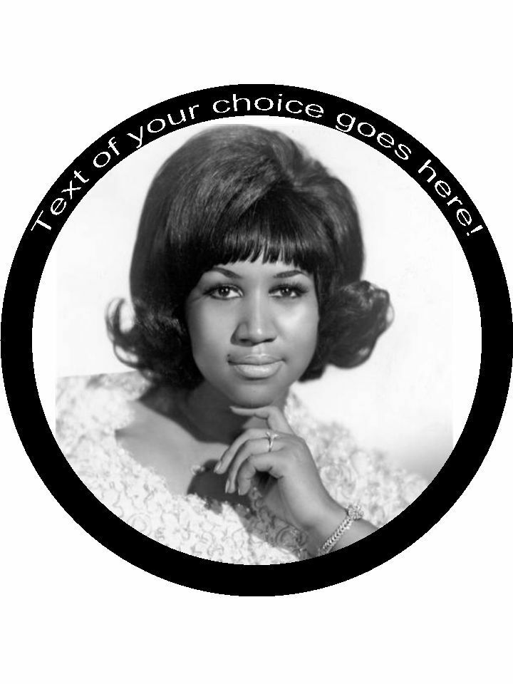 Aretha Franklin artist singer Personalised Edible Cake Topper Round Icing Sheet - The Cooks Cupboard Ltd