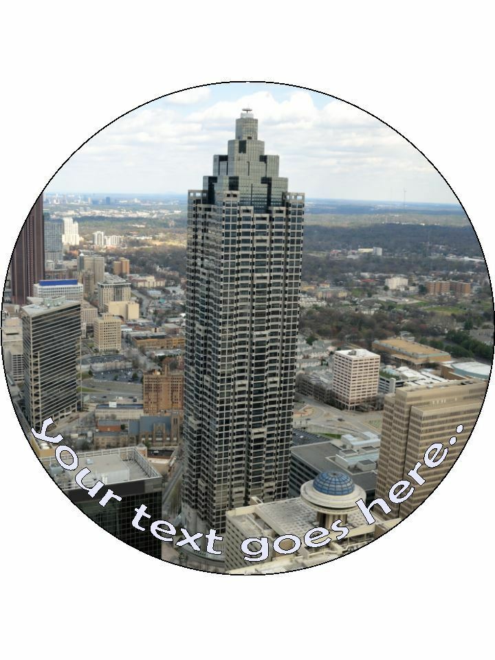 Atlanta Realistic photo Personalised Edible Cake Topper Round Icing Sheet - The Cooks Cupboard Ltd