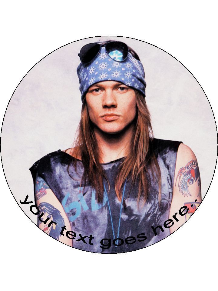 Axl Rose Guns n roses Personalised Edible Cake Topper Round Icing Sheet - The Cooks Cupboard Ltd