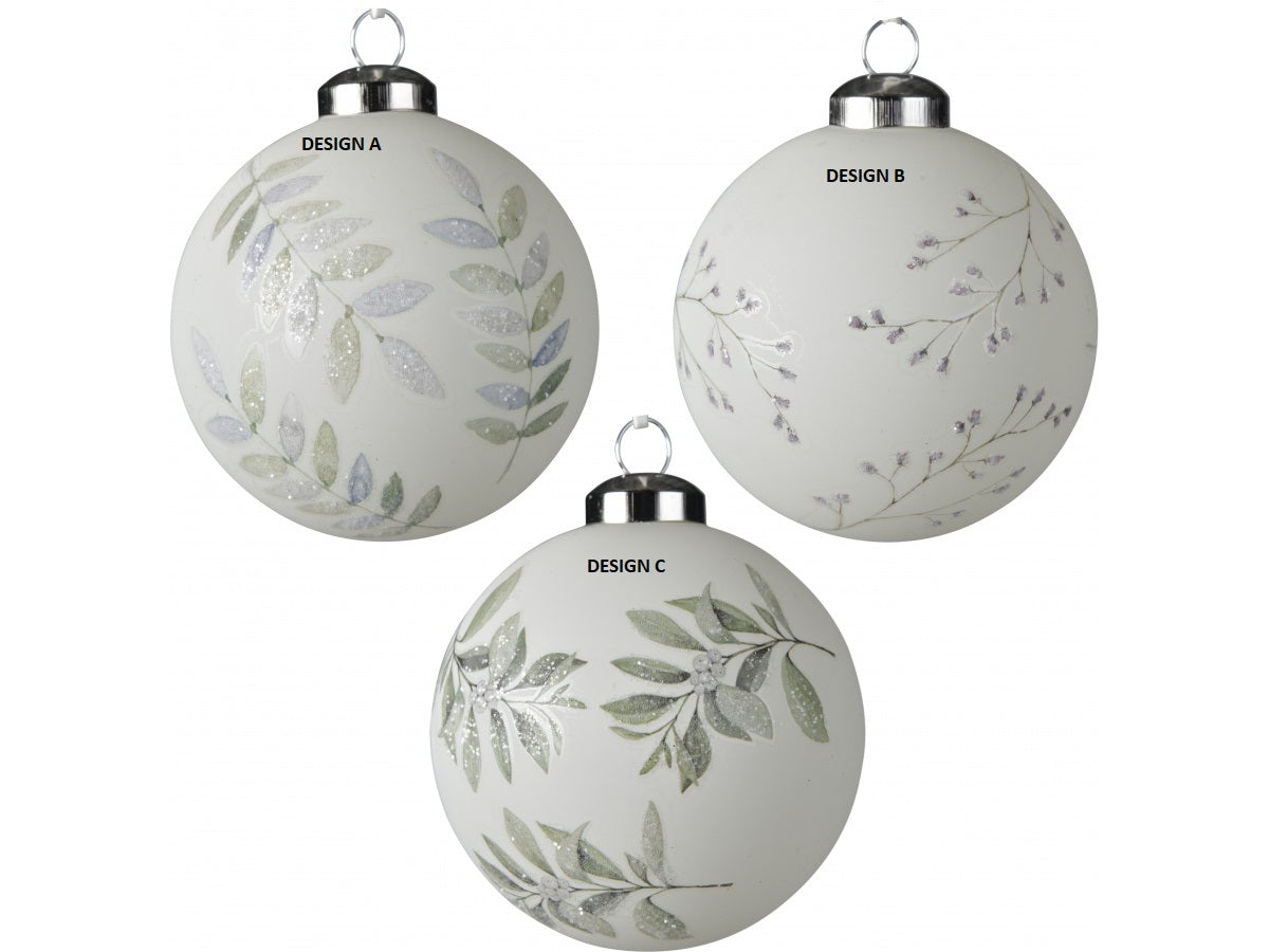 Natural Foliage Decorative Christmas Bauble Hanging Decoration - Choose Design - Sold Singly - The Cooks Cupboard Ltd
