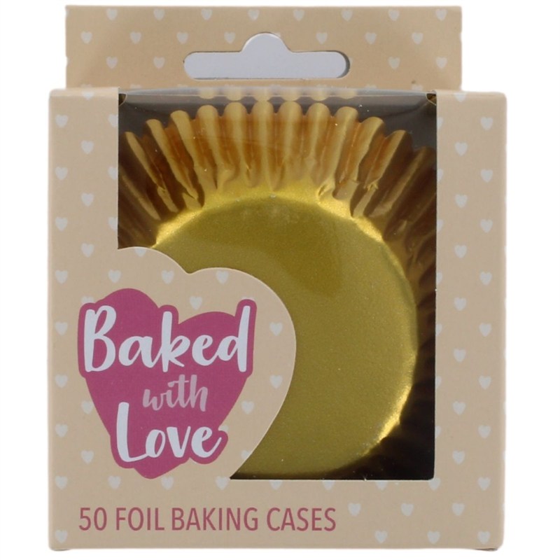 BWL - Gold Foil Cupcake Baking Cases - 50 pack - The Cooks Cupboard Ltd