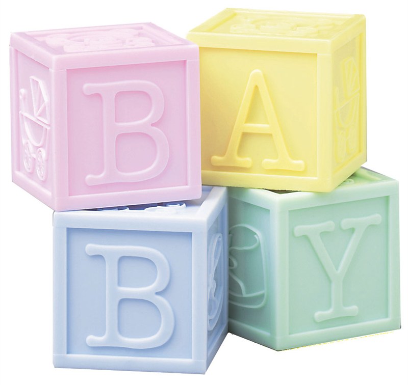 Baby Blocks - Set of 4 Cake Topper - The Cooks Cupboard Ltd