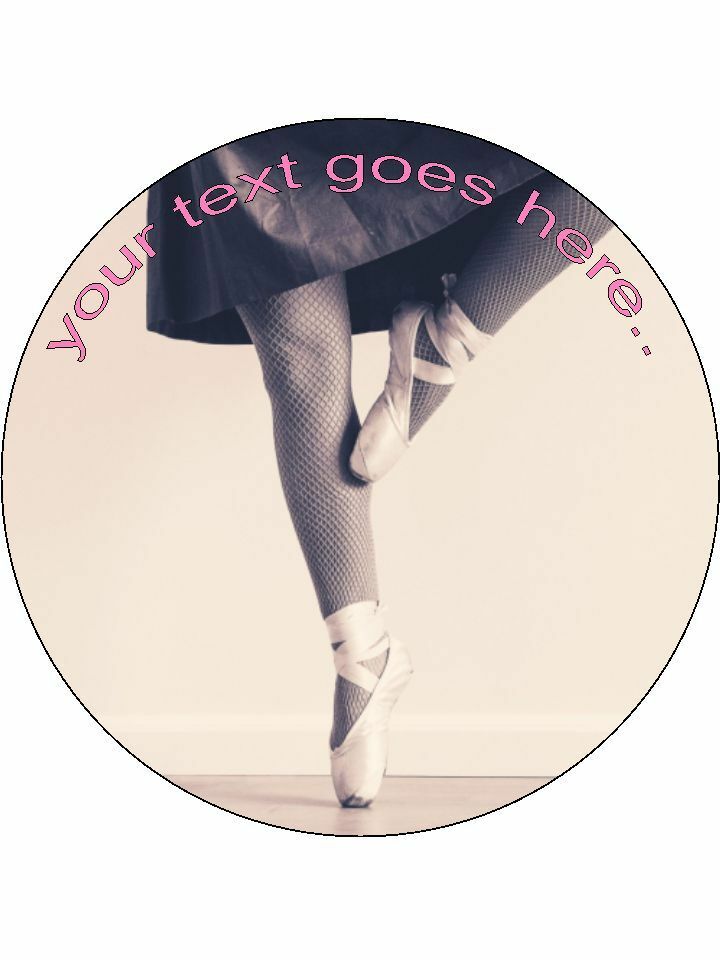 Ballet Shoes Legs Dance Personalised Edible Cake Topper Round Icing Sheet - The Cooks Cupboard Ltd