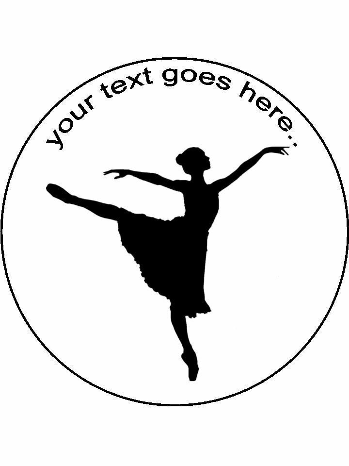 Ballet dancing Silhouette Personalised Edible Cake Topper Round Icing Sheet - The Cooks Cupboard Ltd