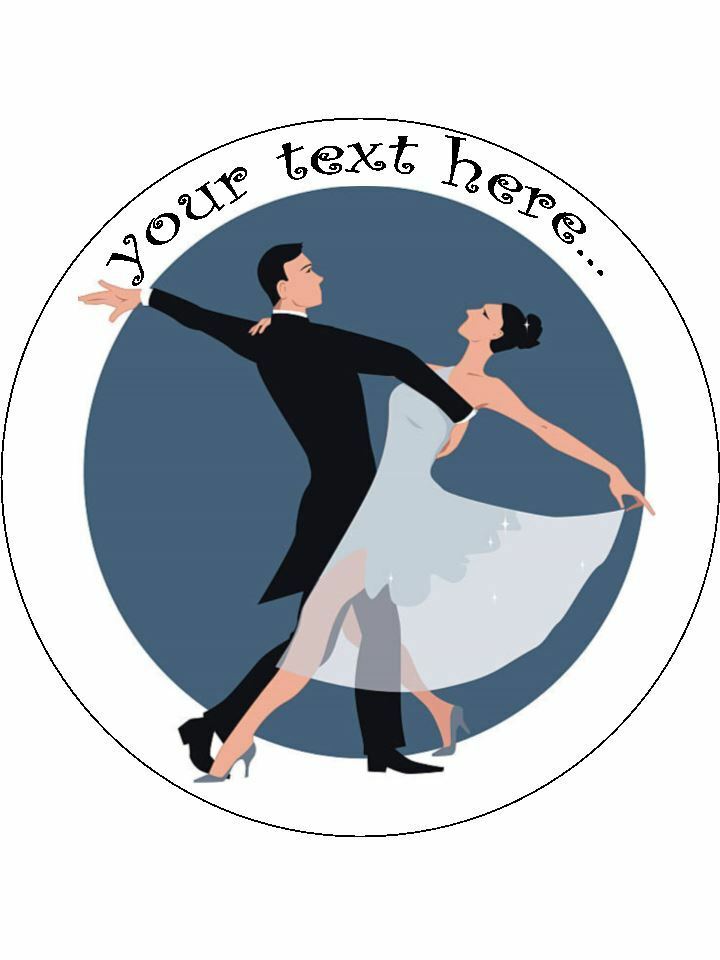 Ballroom couple dancing  Personalised Edible Cake Topper Round Icing Sheet - The Cooks Cupboard Ltd