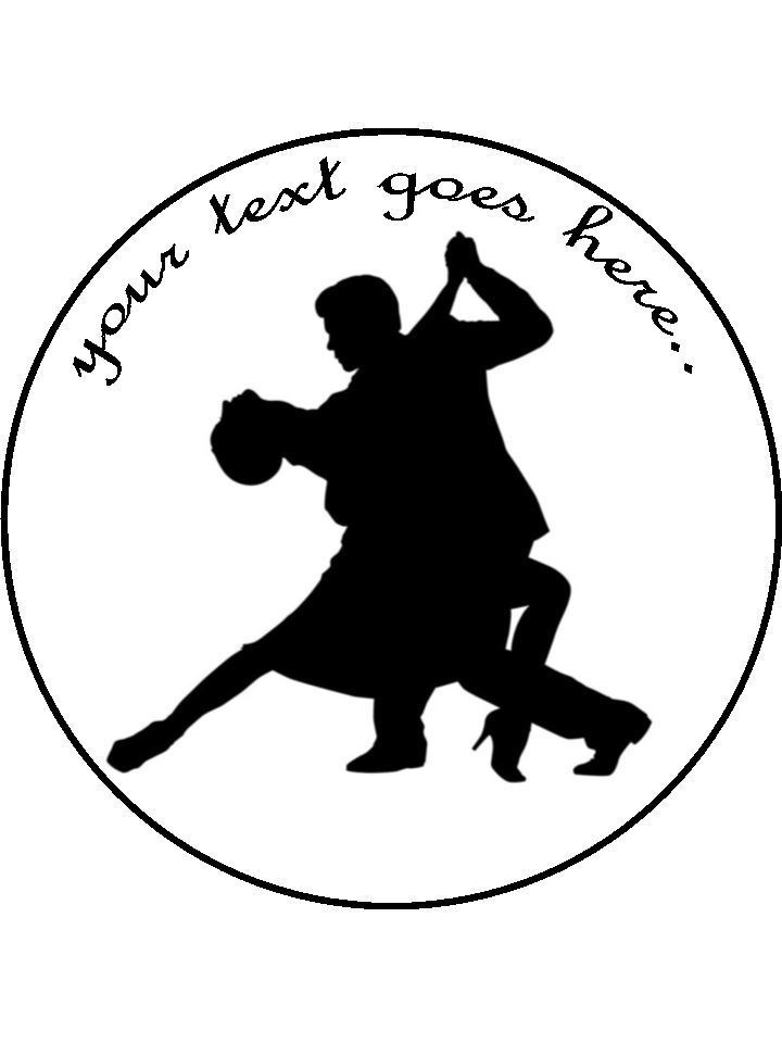 Ballroom dancing couple Personalised Edible Cake Topper Round Icing Sheet - The Cooks Cupboard Ltd