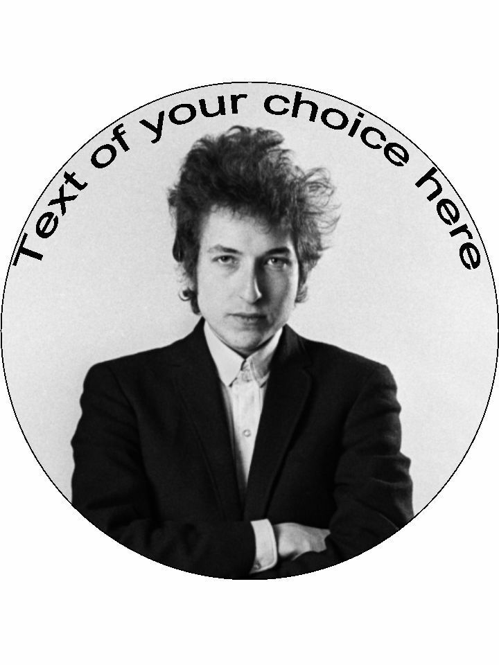 Bob Dylan artist singer Personalised Edible Cake Topper Round Icing Sheet - The Cooks Cupboard Ltd