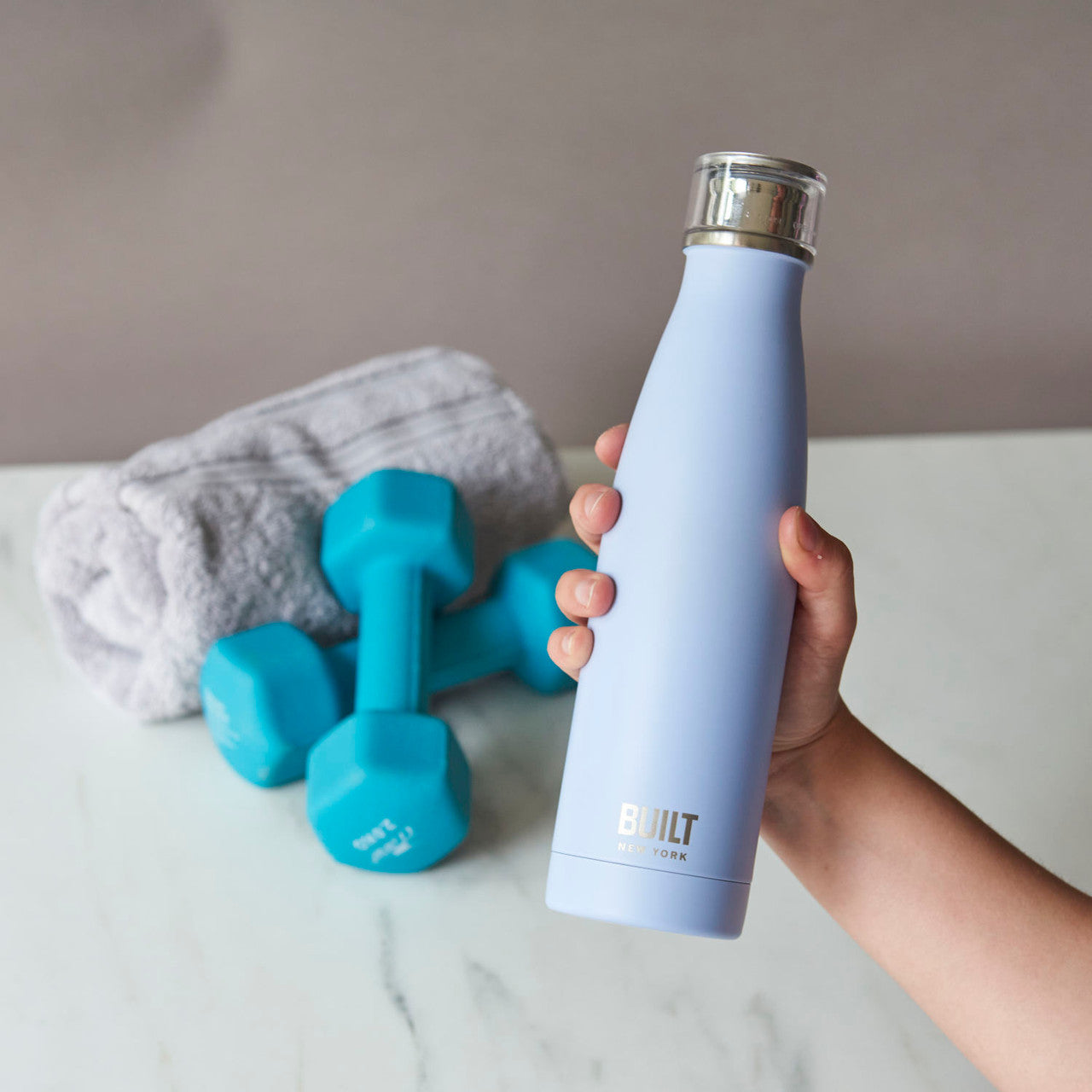 Built 500ml Double Walled Stainless Steel Water Bottle Arctic Blue