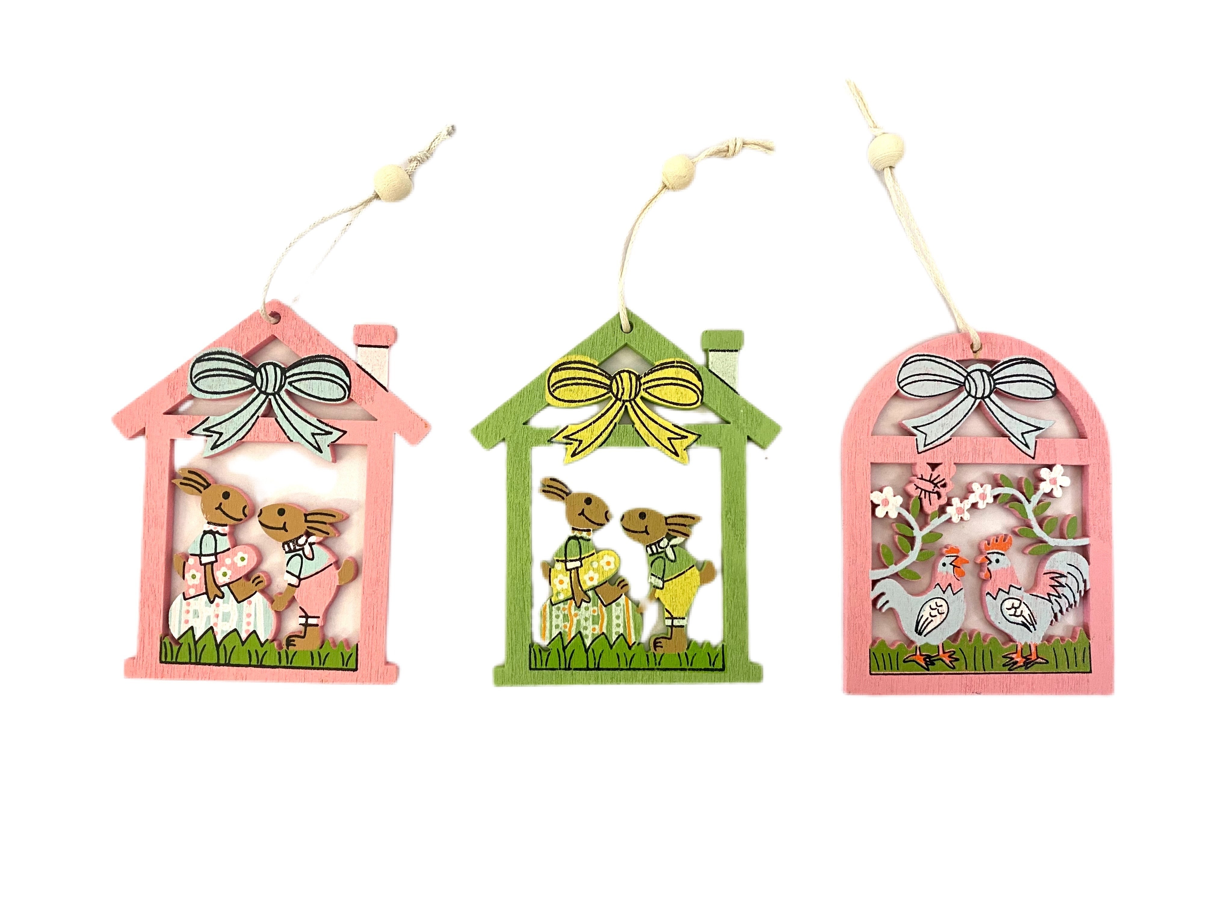 Easter Tree Decorative Wooden Hanging Decoration - Sold Singly - Kate's Cupboard