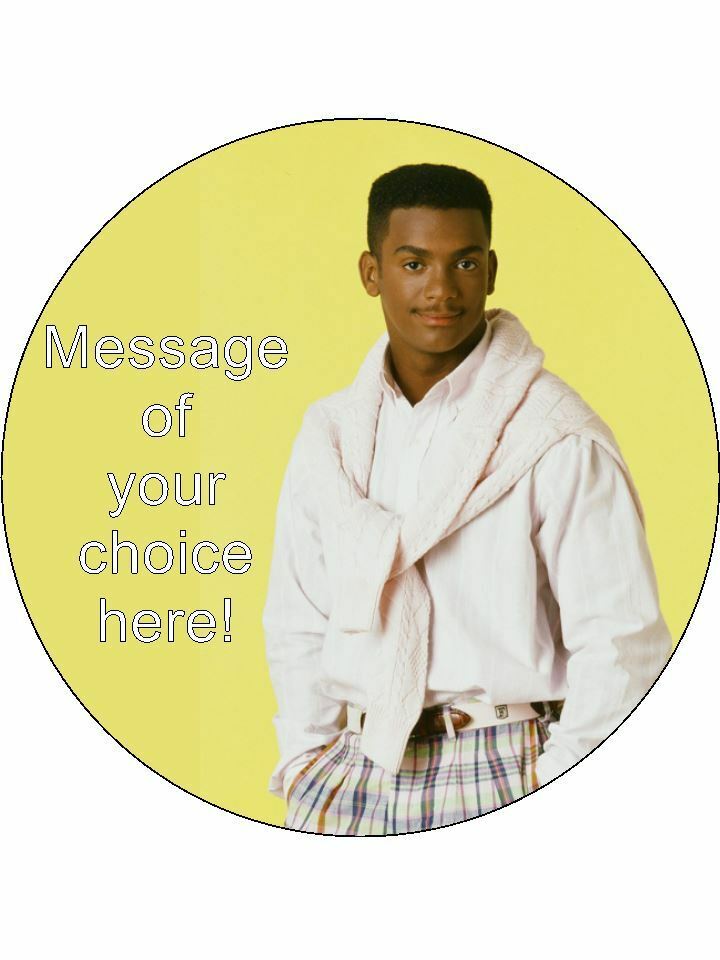 Carlton Banks Fresh prince of bel air Personalised Edible Cake Topper Round Icing Sheet - The Cooks Cupboard Ltd