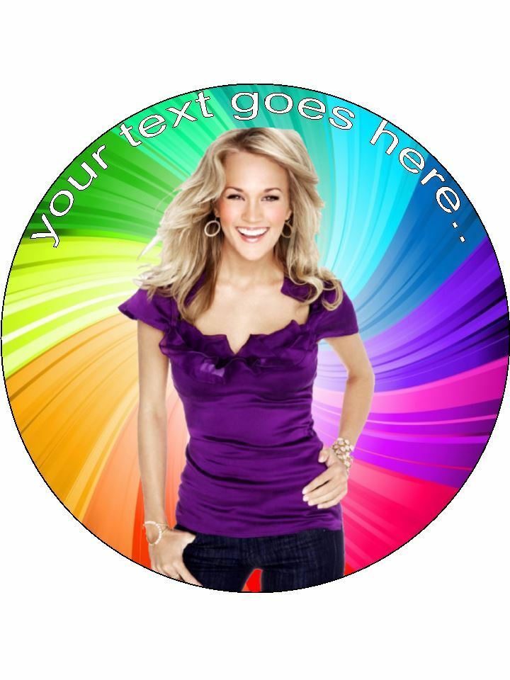 Carrie Underwood Singer Personalised Edible Cake Topper Round Icing Sheet - The Cooks Cupboard Ltd
