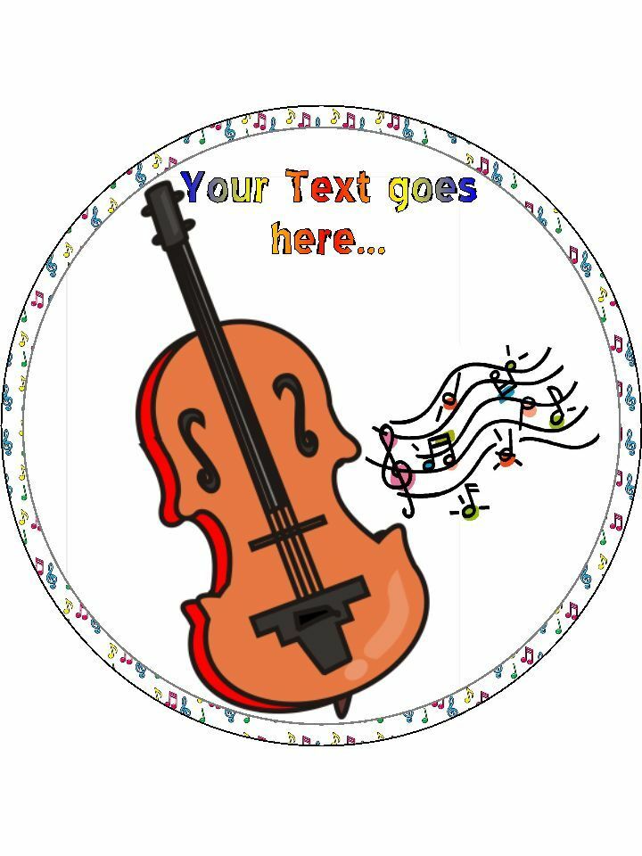Cello Music String Instrument Personalised Edible Cake Topper Round Icing Sheet - The Cooks Cupboard Ltd