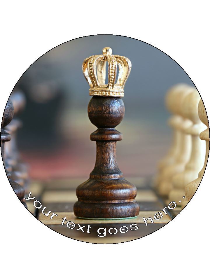 Chess King Game Personalised Edible Cake Topper Round Icing Sheet - The Cooks Cupboard Ltd