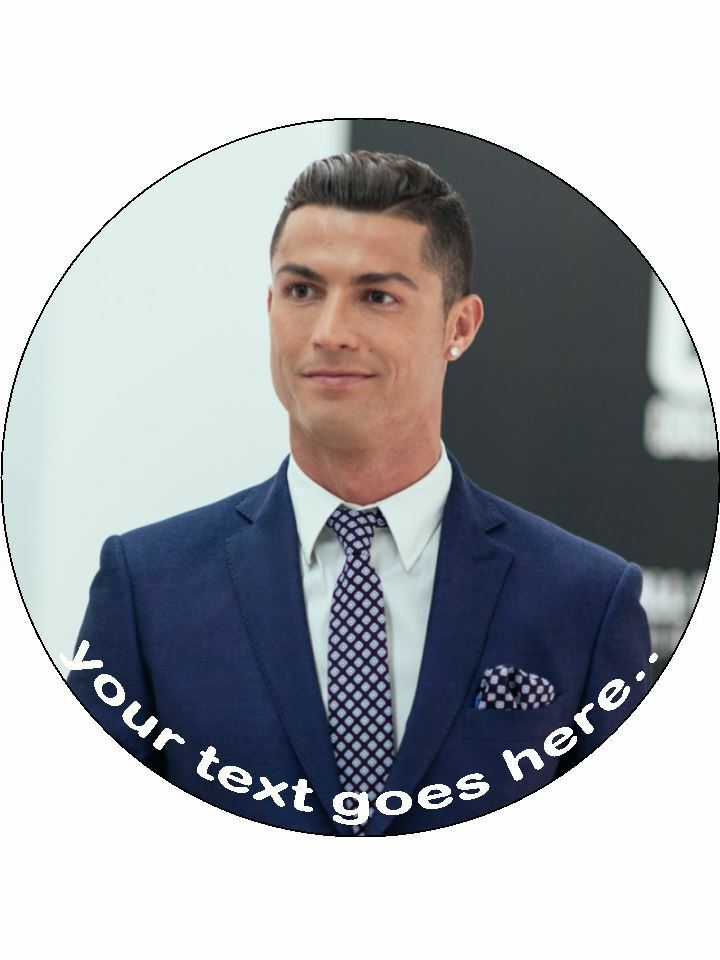 Christano Ronaldo footballer Personalised Edible Cake Topper Round Icing Sheet - The Cooks Cupboard Ltd