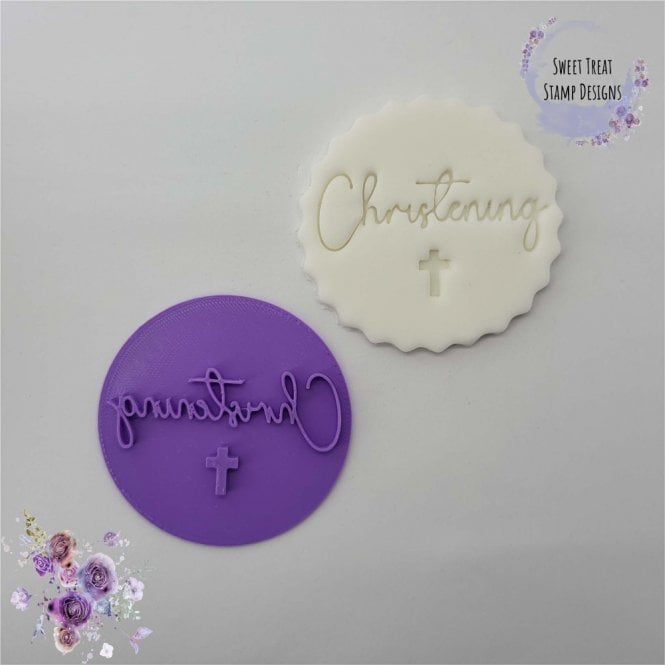 Sweet Treat Stamps Christening Cupcake & Cookie Embossing Fondant Stamp