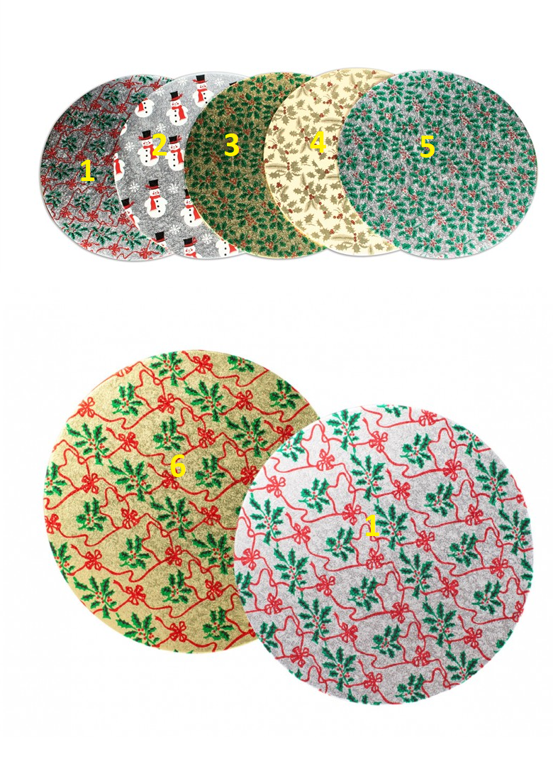 Christmas Cake Round Board - Assorted Design - 10" - The Cooks Cupboard Ltd