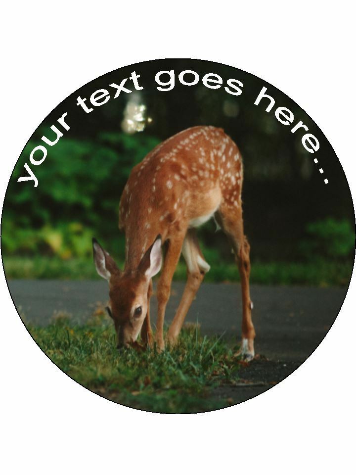Deer wildlife nature animal Personalised Edible Cake Topper Round Icing Sheet - The Cooks Cupboard Ltd
