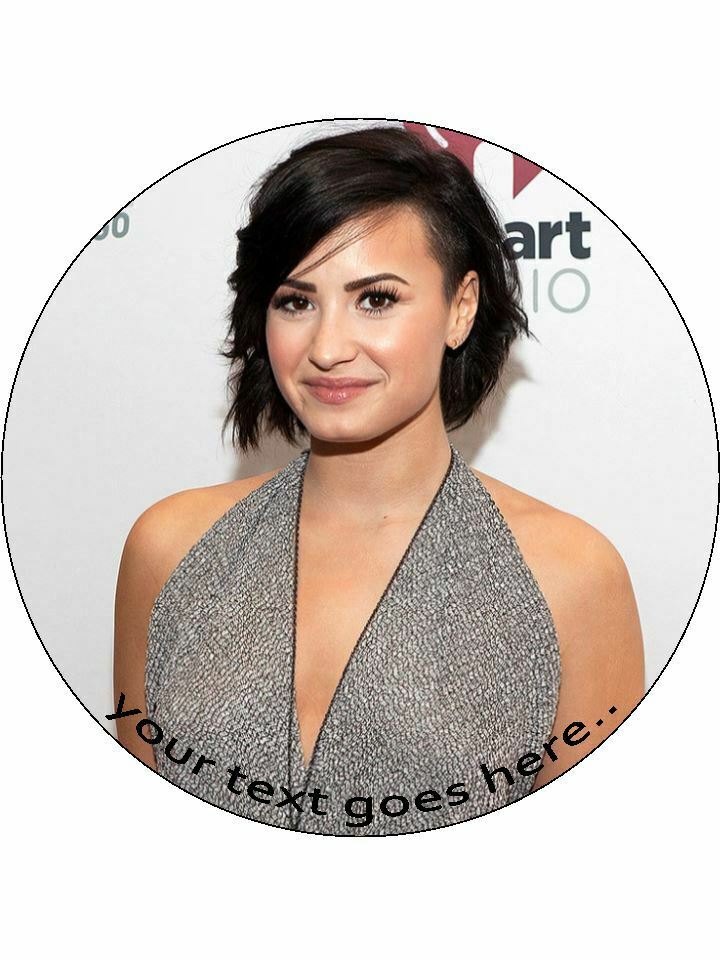 Demi Lovato Singer actress Personalised Edible Cake Topper Round Icing Sheet - The Cooks Cupboard Ltd