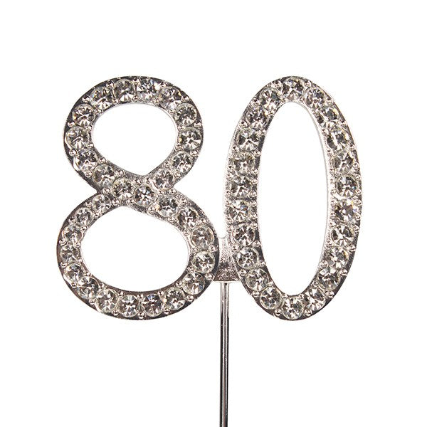 Diamante Number Cake Topper on Pic - 80 - The Cooks Cupboard Ltd
