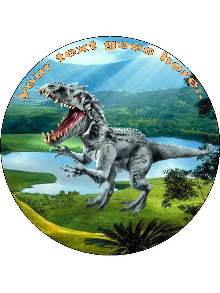 Dinosaur prehistoric Dino Personalised Edible Cake Topper Round Icing Sheet - The Cooks Cupboard Ltd