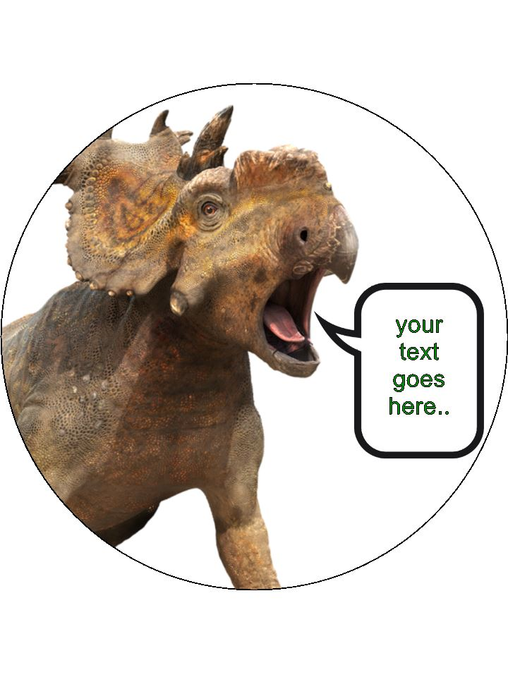 Dinosaur prehistoric roar Personalised Edible Cake Topper Round Icing Sheet - The Cooks Cupboard Ltd